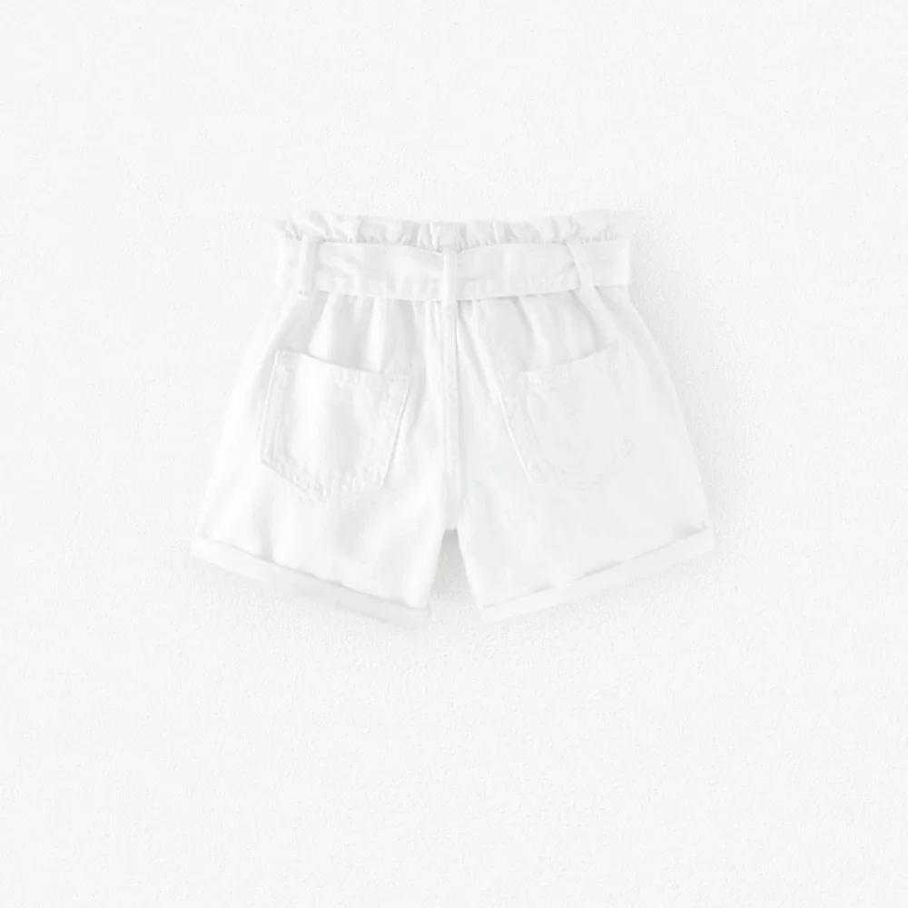 ZARA BNWT Paperbag Waist Denim Shorts